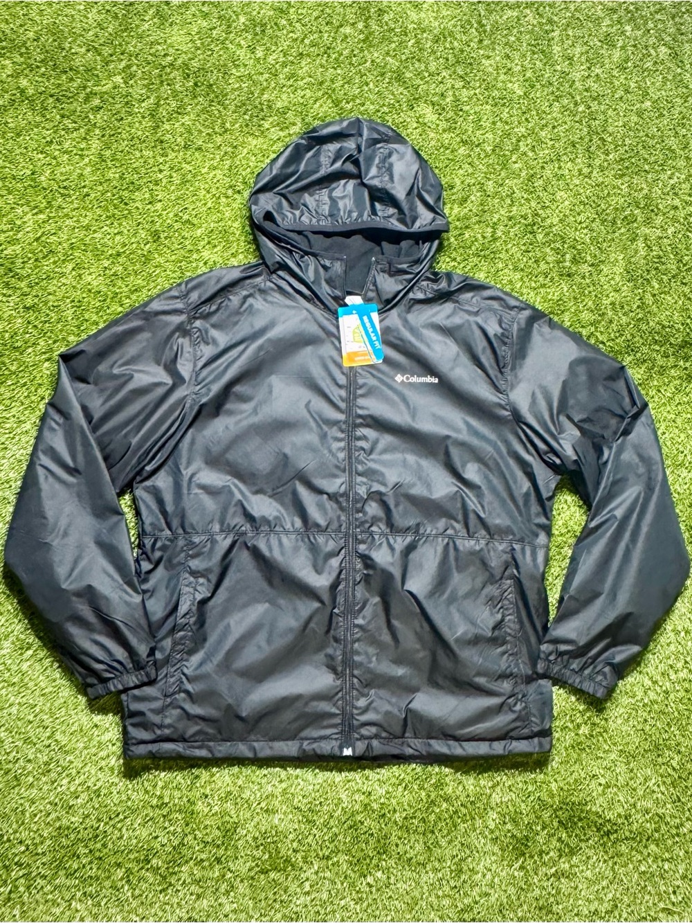 Columbia Omni-Shield Hooded Full Zip Windbreaker Jacket Men’s Large Black NWT